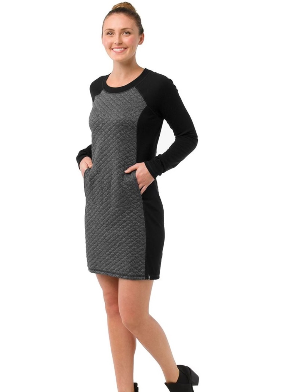 Smartwool Diamond Peak Quilted Dress Gray Black Size Large